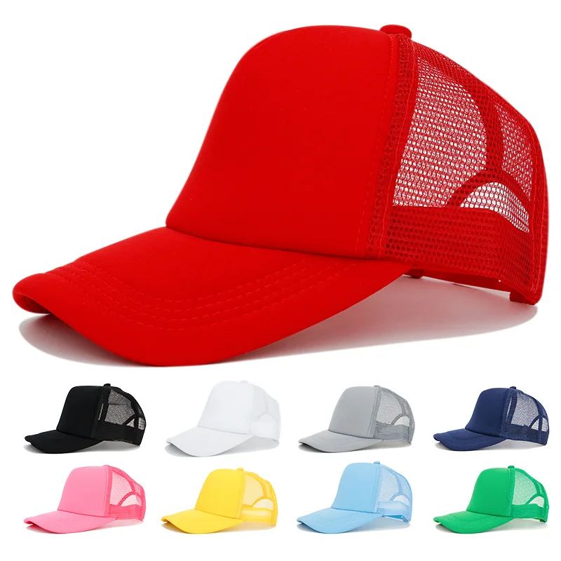 Solid Mesh Baseball Caps DIY Print Letter Summer Outdoor Sun Protection Visor Hats Net Breathable