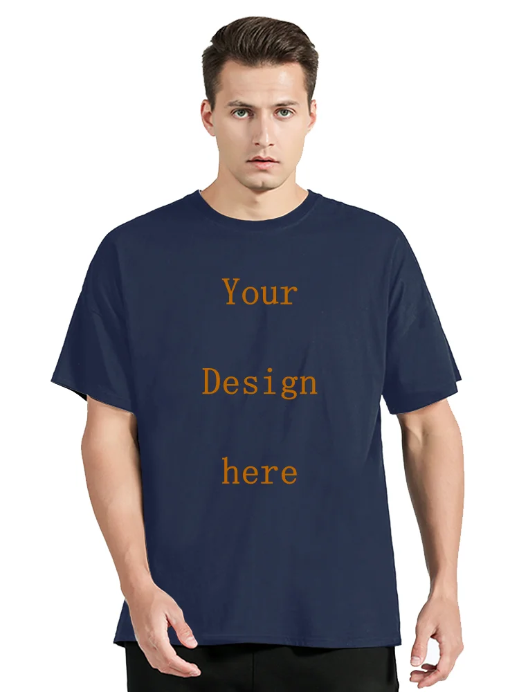 T-shirt en coton pour hommes personnalisé votre conception ici T-shirt avec texte personnalisé pour hommes ajoutez votre propre Design T-shirt de mode vêtements pour hommes
