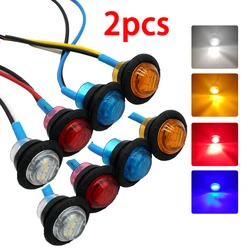 2 Pcs Mount LED Rear Side Marker Indicator Lights for Trucks, Traile ,Cab Marker, Boats 12V RED GREEN YELLOW BLUE