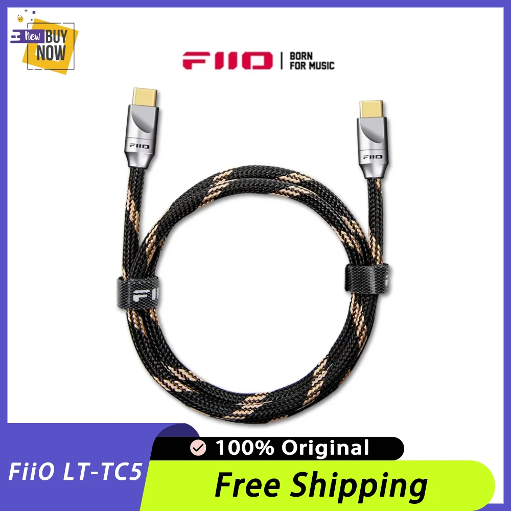 

FiiO LT-TC5 USB Silver-plated Pure Copper Audio Data Line Ear Amplifier Digital Audio Switching Cable Type C To Type C Cable