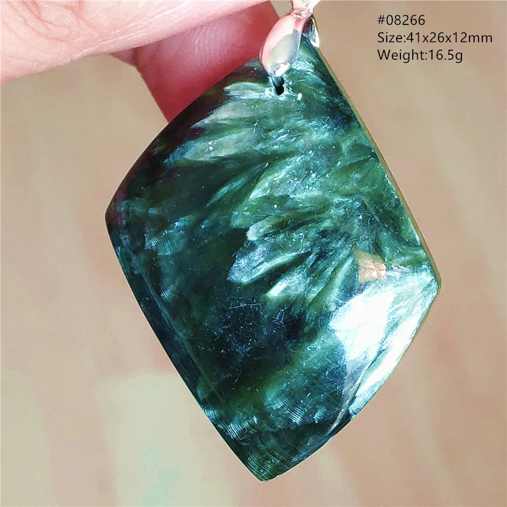 Natural Green Seraphinite Pendant Women Men Green Seraphinite Heart Necklace Crystal Clinochlore Water Drop Beads AAAAA