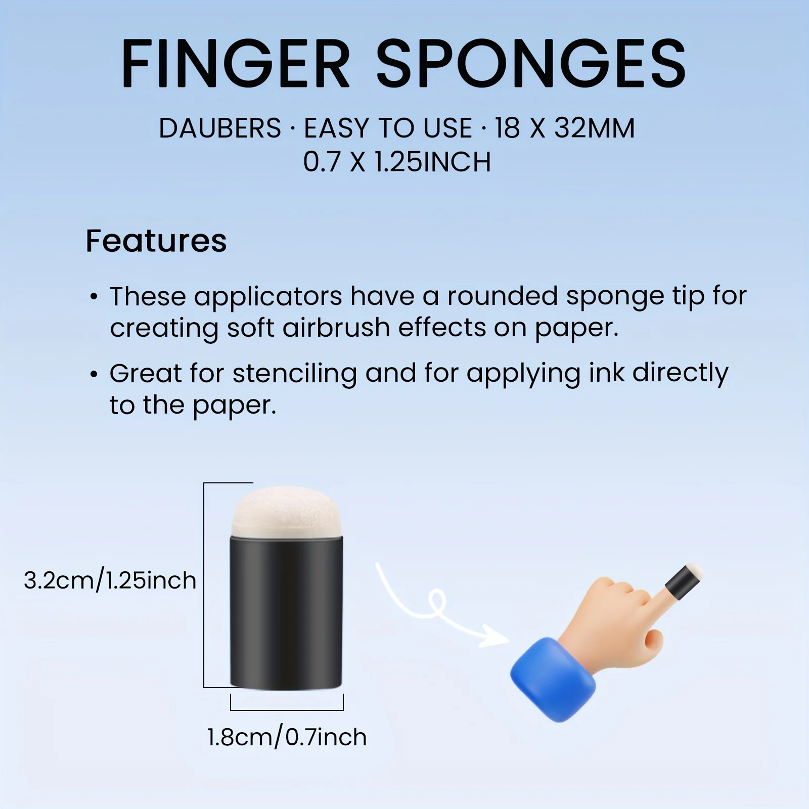 9pcs Craft Finger Sponge Daubers Drawing Project Finger Painting Sponge Set For Card Making, Painting, Stamping, Ink