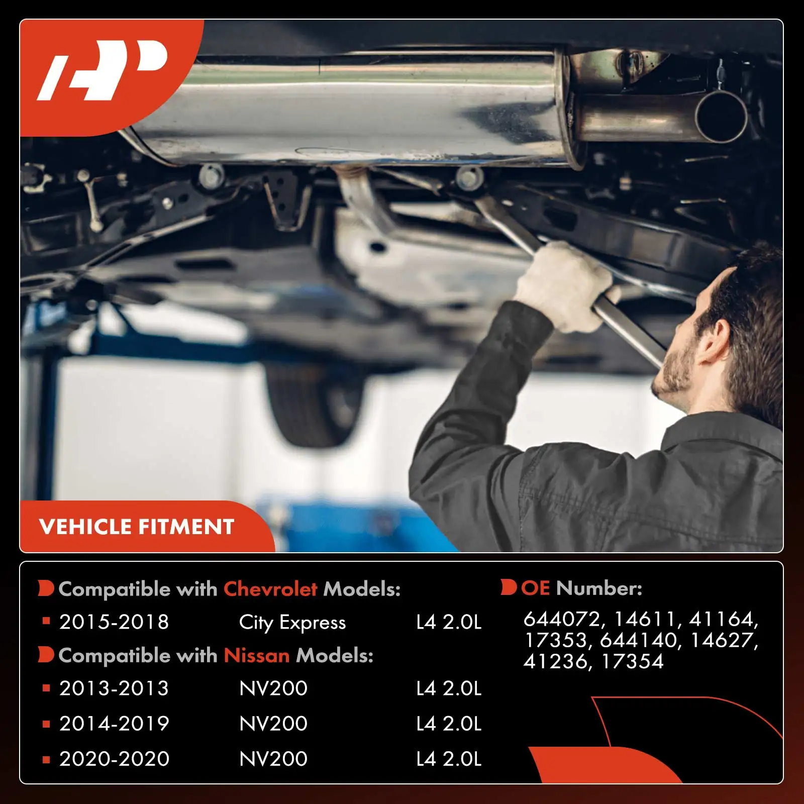 A-Premium Front & Rear Catalytic Converter for Nissan NV200 2013-2020 Chevrolet City Express 2015-2018