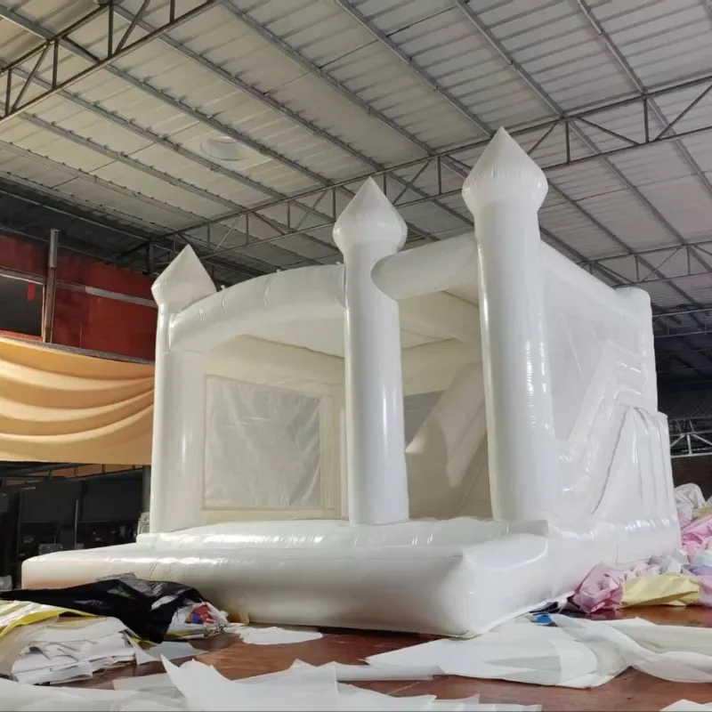 Outdoor Inflatable Slide White Wedding Jumper Inflatable Castle Small Trampoline
