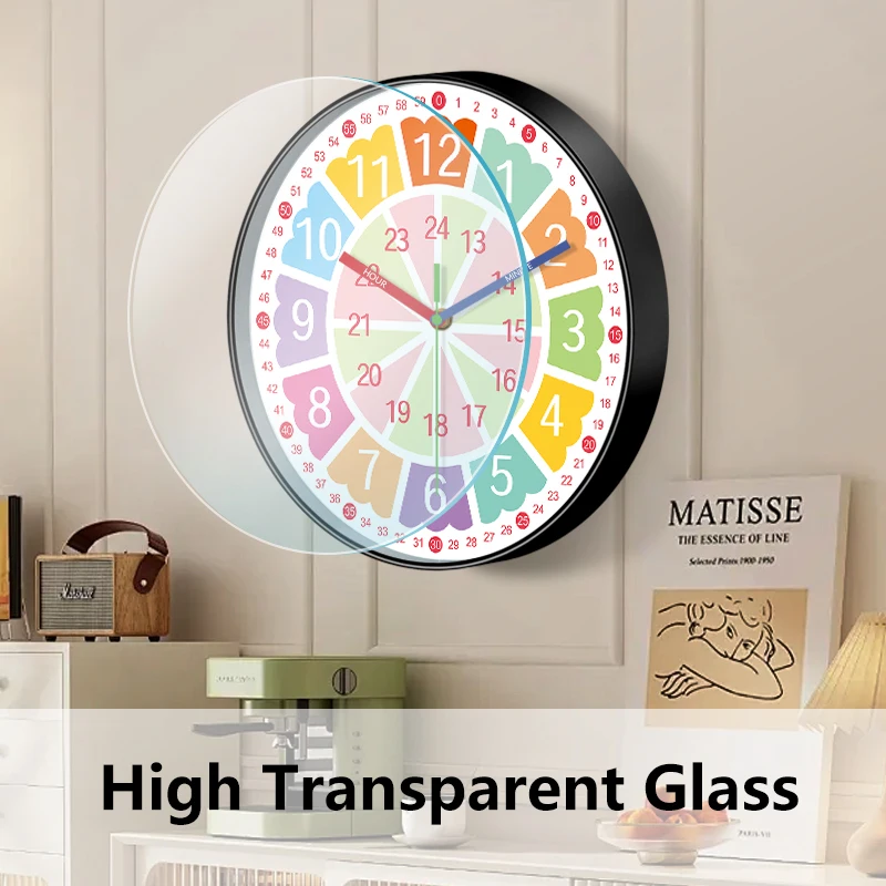 Colorful Rainbow Wall Clock for Kids Bedroom Learning Clock with Time Markers Cute Educational Decor for Nursery Classroom