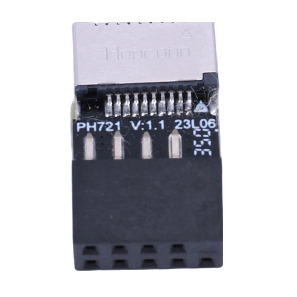 Motherboard USB2.0 9Pin Ke TYPE-E Female Adapter Plug & Play TYPE-C Socket 9-Pin USB 2.0 Extender Card untuk Mac OS/Windows Linux