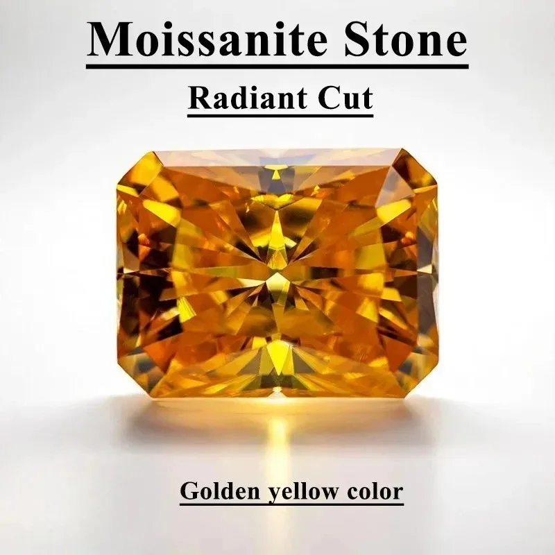 

Radiant Shape Moissanite Stone VVS1 Combination chain Charms Beads with Certificate for Advanced Jewelry Making Material