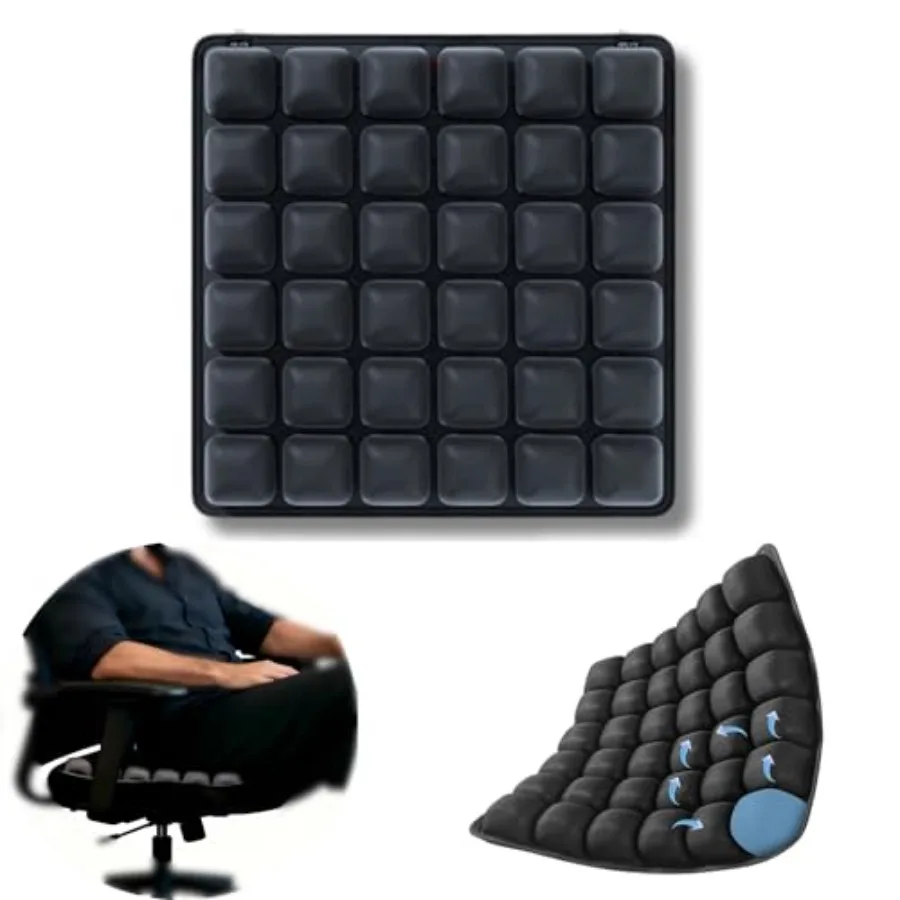 Cojín de asiento inflable, alivio de presión, cojín de asiento de avión para vuelos largos sin bomba de aire, cojines portátiles para asiento de coche Offi