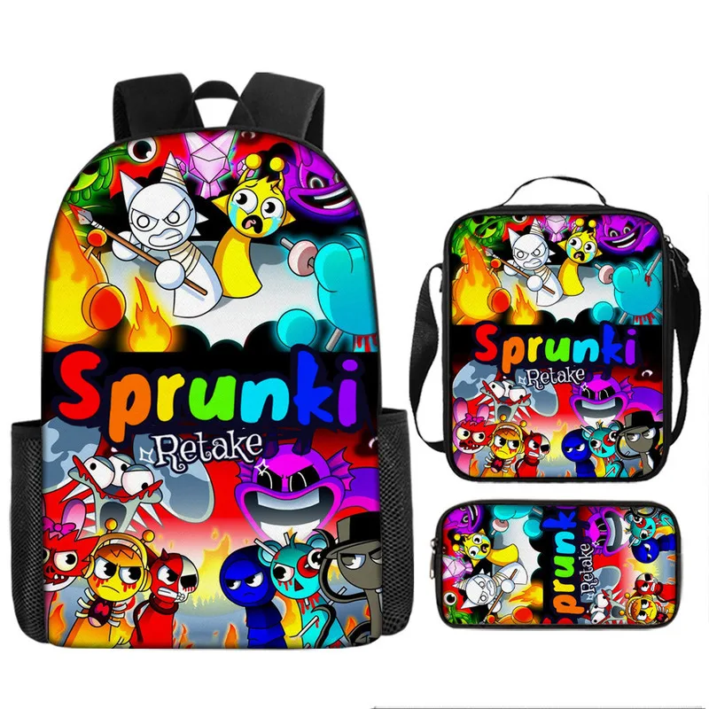 1/3 pçs sprunki mochila 15 polegada sprunki bookbag incredibox mochila dos desenhos animados única camada sprunki mochila para estudantes mochila