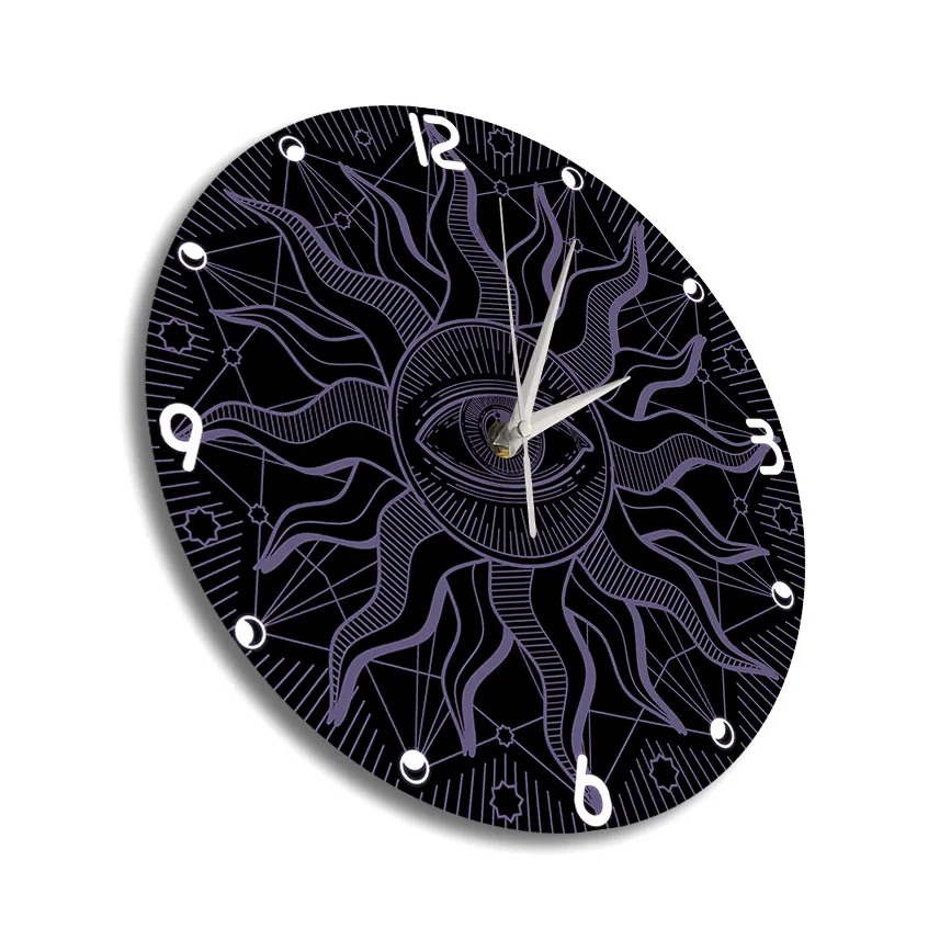 All Seeing Eye Freemasonry Sign Minimalist Wall Clock For Bedroom Masnoic Illuminati Symbol Eye of Providence Printed Wall Watch