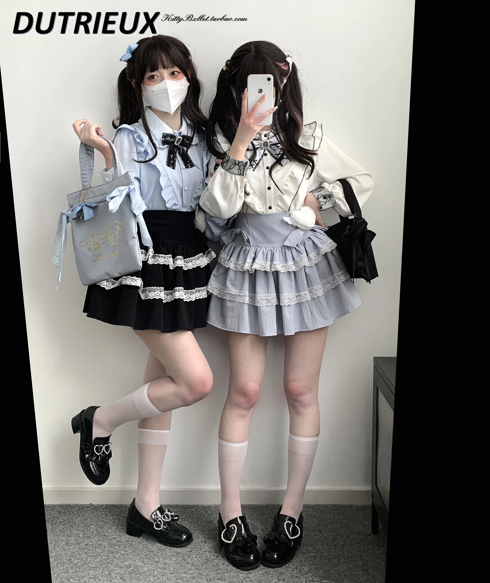 Japanse stijl boog dubbellaags kant massaproductie korte hoge taille rok zoete leuke mode damesrokken zomermode