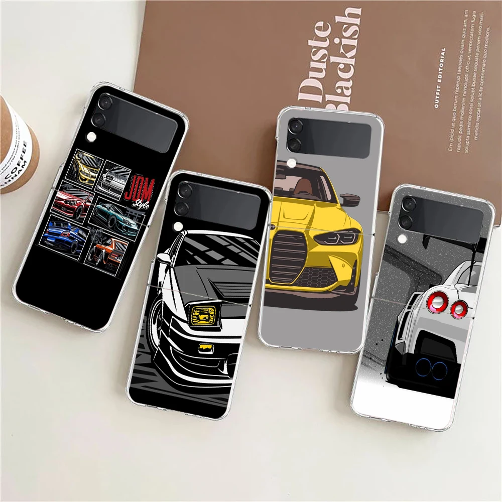 JDM Type R Civic Sport Car Phone Case For Samsung Galaxy Z Flip 3 4 5 6 fold High Hard PC Shell For Galaxy Z Flip 3 5 6 Cover