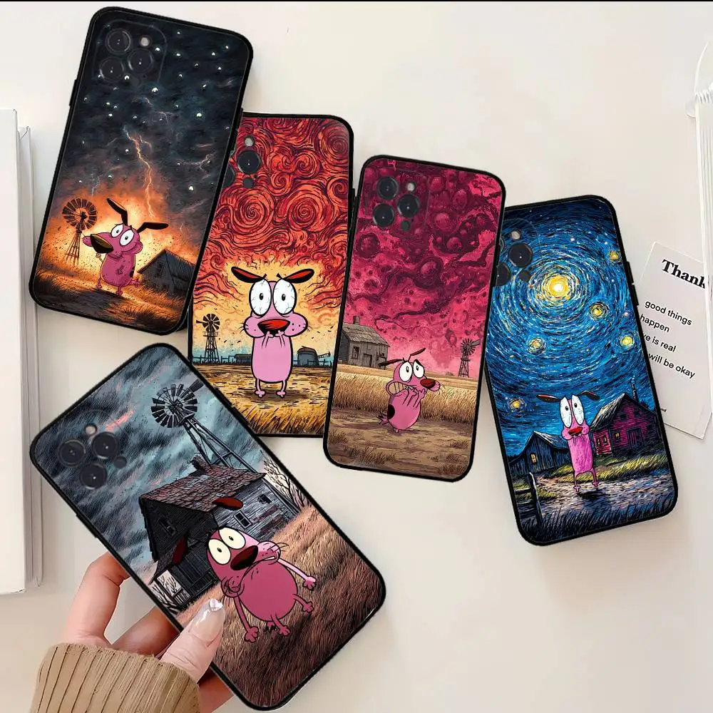 Coque de téléphone Courages Cowardly Dog pour iPhone 17 16 15 16e 14 13 12 11 Pro Max Plus