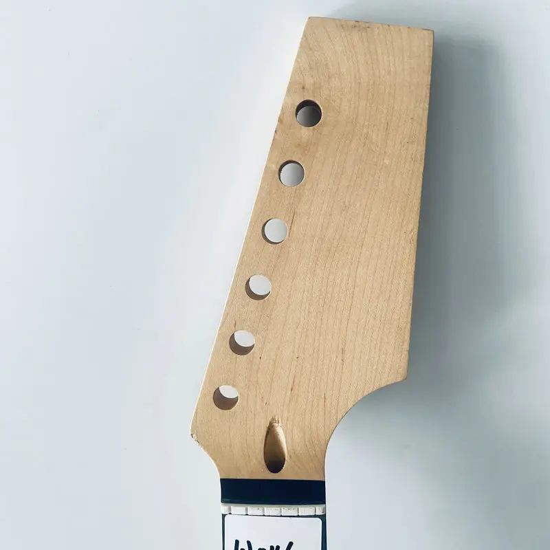 JN046 Headstock Uncut Tremolo Electric Guitar Neck Semi Finishing Maple+Rosewood DIY Replace Guitar Parts Custom Order