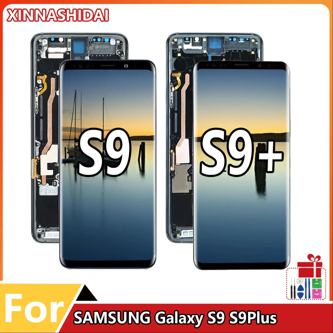 Super OLED Display For Samsung Galaxy S9 G960 G960F LCD S9Plus G965 G965F LCD Display Touch Screen With Back Cover