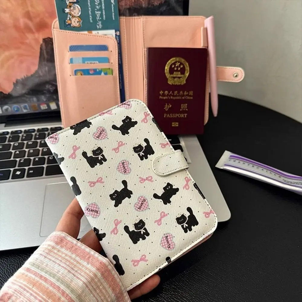 Lovely Cartoon Passport Holder Waterproof Pu Leather Certificates Passport Bag Multi-function Light-weight Ticket Clamp Travel