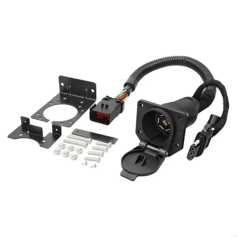 

2025 New 10 Pin to 4+7 Blade Towing Wiring with Dustproof Caps Preassembled Connector No Cutting Required Truck