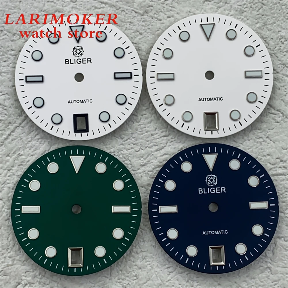 29 ملم C3 قرص مضيء قرص معقم نافذة تقويم 6 كلمات مع ملحقات تعديل ساعة الحركة NH35