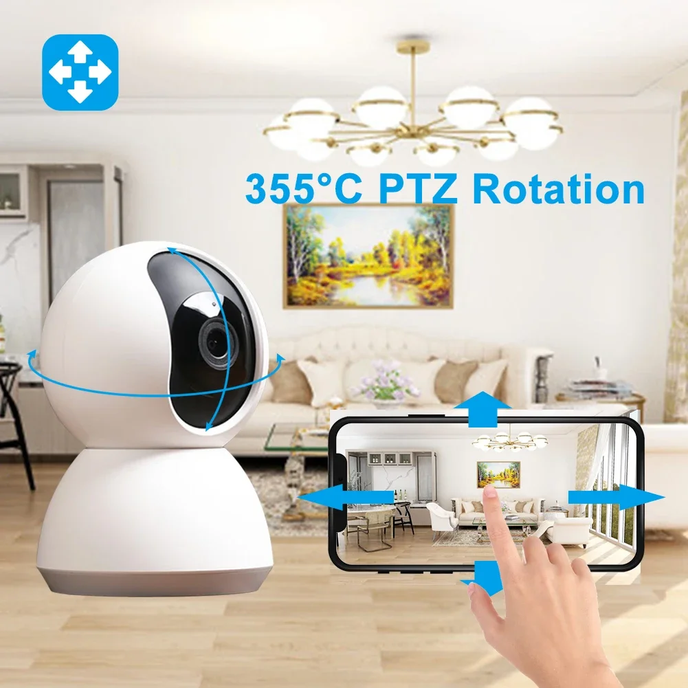 ACJ Smart TUYA Indoor Camera WiFi IP Camera 360 Angle 1080P Night Vision Webcam Video Can talk back Home Security Monitor