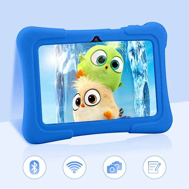 Tablette Android pour enfants avec Bluetooth, tablette pour tout-petits, étui antichoc, cadeau jouet pour enfants, étude, hébreu, WiFi, 7 pouces, 2