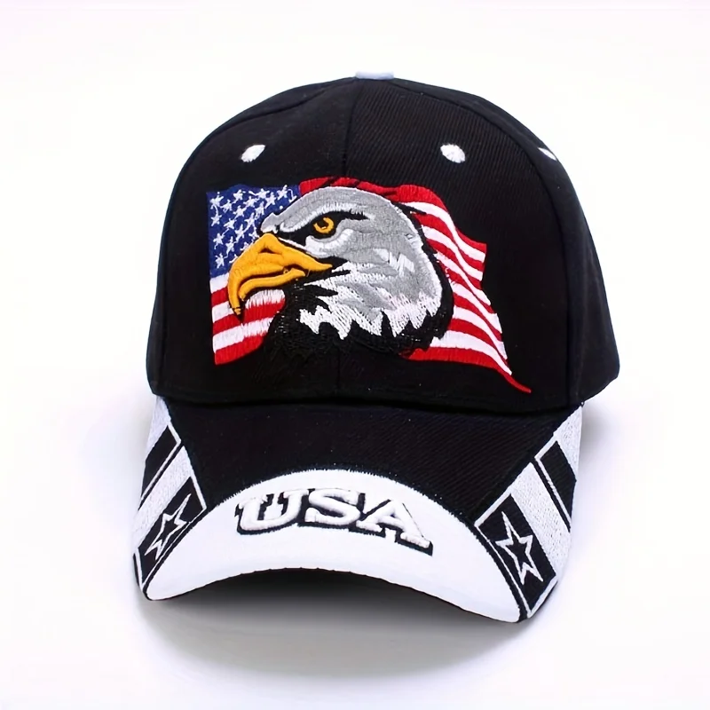 American Flag Eagle Embroidered Baseball Hat Casual Breathable Sports Hat Outdoor Sunscreen Dad Hat unisex