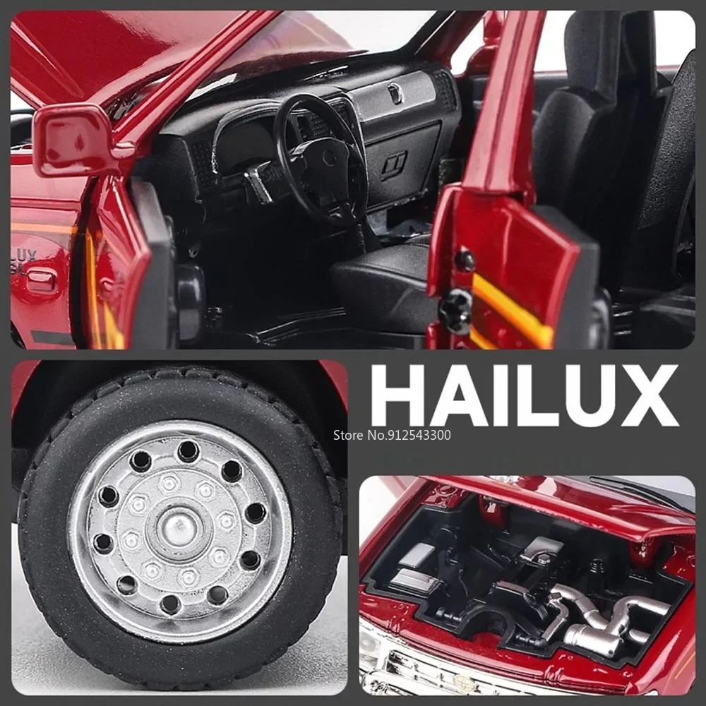 รถของเล่นโมเดล HILUX RAM MAMMOTH รุ่น 1:32 ผลิตจากโลหะผสม พร้อมเสียงและไฟ มีระบบดึงหลัง ระบบกันสะเทือน รถกระบะออฟโรด ของขวัญสำหรับเด็กผู้ชาย