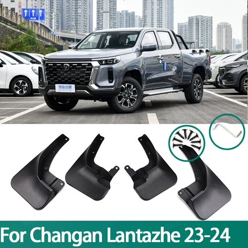 Imagen 1 del producto 4 Uds guardabarros de coche guardabarros guardabarros delantero guardabarros trasero Protector para Changan Hunter Plus Lantazhe Pickup 2023 2024