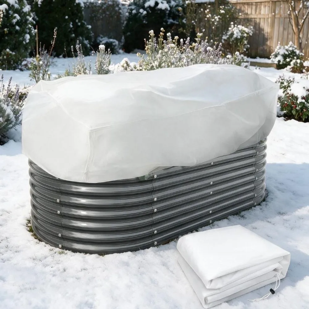 Drawstring Cord Garden Bed Cold Guard Anti-Frost Insect Protect Winter Plant Protection Cover Non-woven Thickened