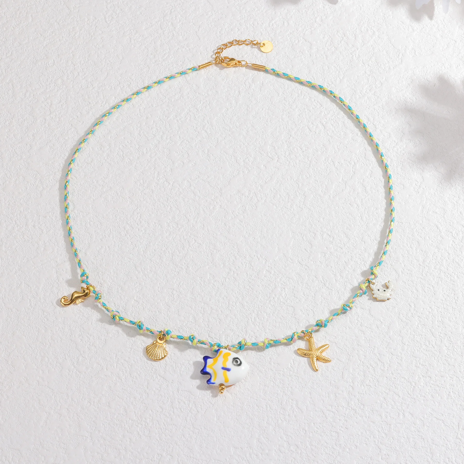 اليدوية حبل مضفر السيراميك الأسماك سحر أقراط سوار قلادة للنساء الصيف المحيط اكسسوارات طقم مجوهرات هدايا