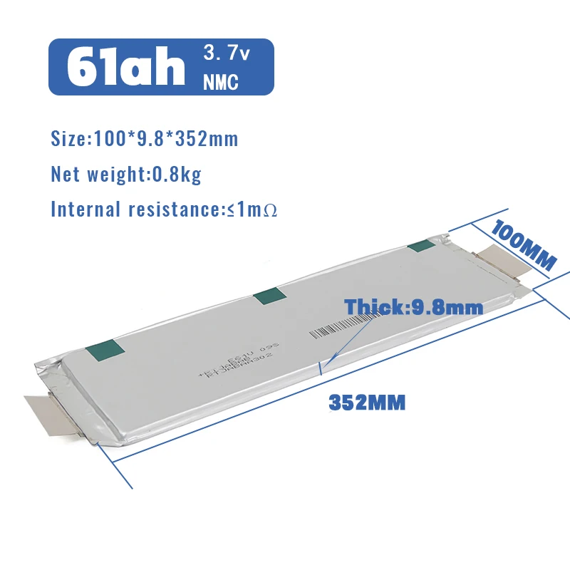N.MC 3.7V 66ah 63ah E61 E63 E66 66AH Cell Li-ion Pouch Li-po Lithium Polymer Battery for E-bike Electric Vehicle