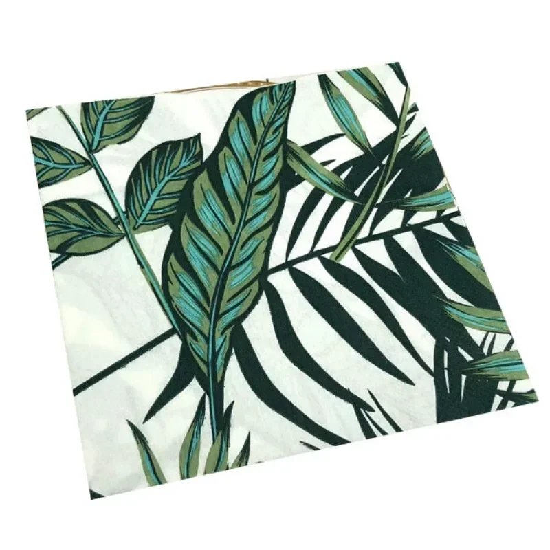 20pcs/Pac 33cm 2-Ply New Colorful Printed Napkins Palm Leaf Hotel Party Decoration Paper Placemat DIY Butterfly Bone Bart Paper