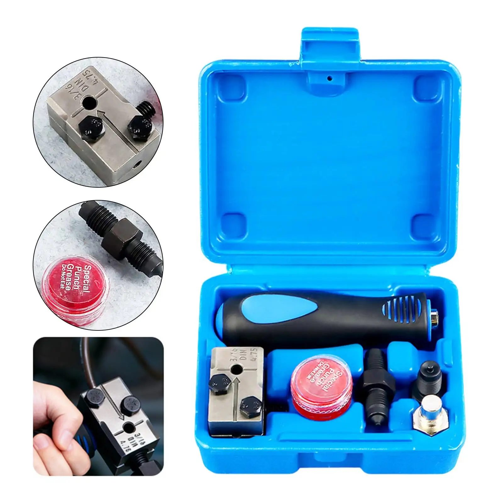 

Tube Flaring Hand Tool Kit Complete Set for Auto Brake Line Hydraulic Air Conditioning Pipe 3/16 Inch Car Mechanic Garage Use
