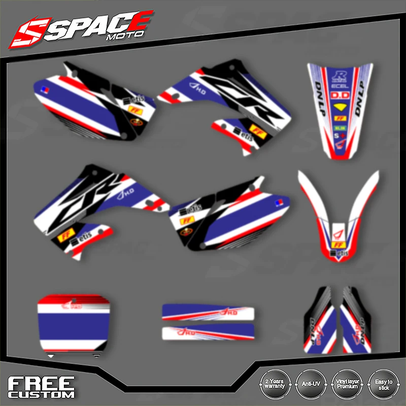 

SPACE Custom Motorcycle Graphics Background Decal for HONDA CR125 250 2002 2003 CR125 250 2004 2005-2012 Decals Stickers Kits 03