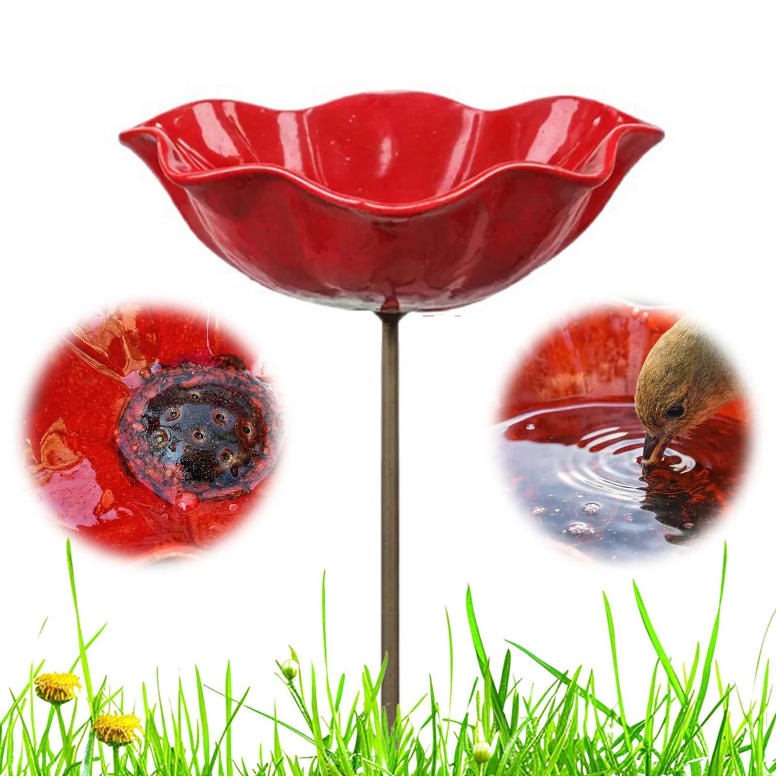 .Flower-Shaped Metal Bee Watering Station Wild Bees And Insects Insect Drinker Outdoor Garden Insect Drinking Tool Yard Decora