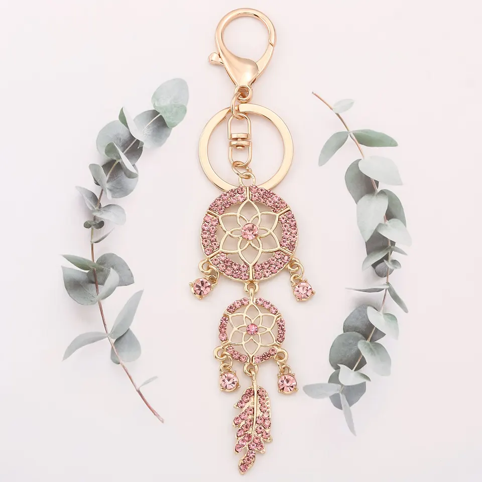 Porte-clés attrape-rêves bohème fait à la main en pierre naturelle colorée pour femme, portefeuille, sac à dos, accessoires, bleu, taille unique Porte-clés attrape-rêves bohème fait à la main en pierre naturelle colorée pour femme, portefeuille, sac à dos, accessoires, bleu, taille unique