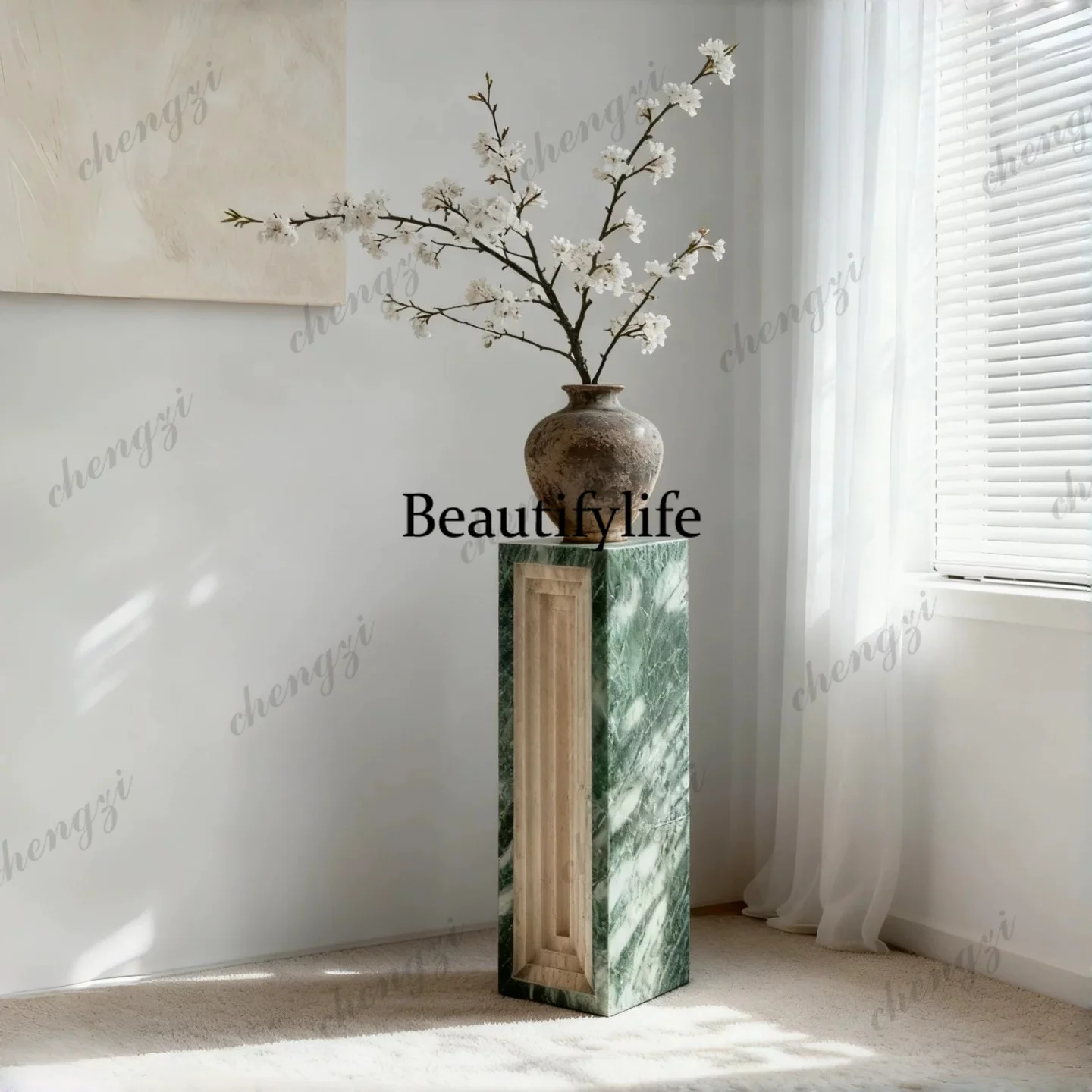 Floor-to-ceiling sculpture base ornament pier pier display stand column