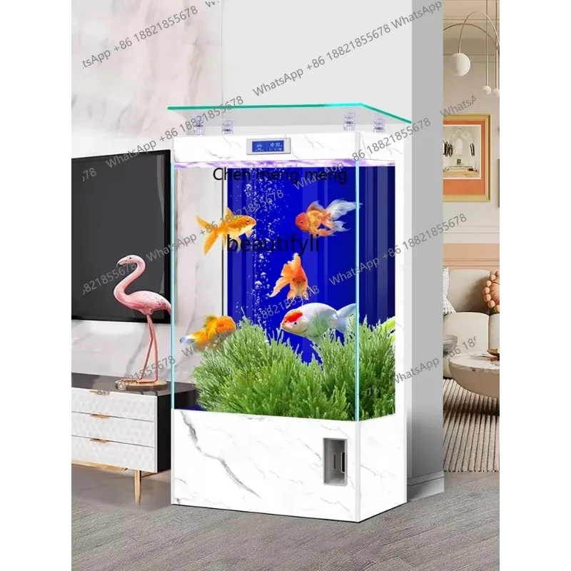 F181 R New Three-Dimensional Floor Super White Glass Fish Tank Living Room Home Partition Wall One-Click Drainage R