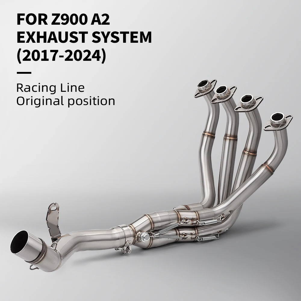 For Z900 A2 2017 - 2024 2017 - 2026 Complete Motorcycle Exhaust System 51mm Front Head Connection Pipe