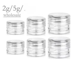100/200/300pcs 2g/5g Cosmetic Jar Pots Makeup Lip Balm Container Transparent Empty Plastic Sample Bottles Eyeshadow Cream