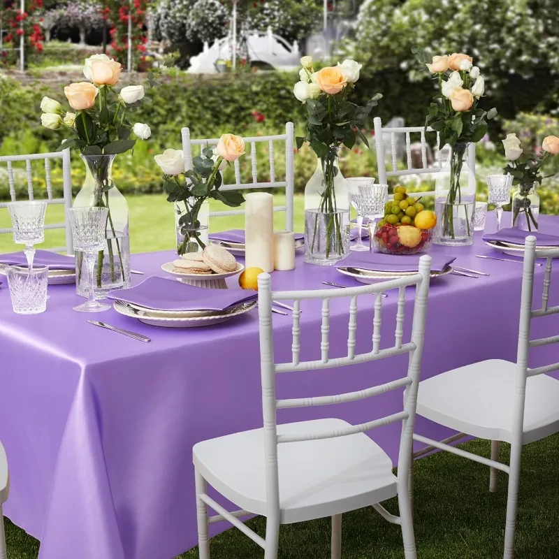 1PC Satin Tablecloth Polyester Table Runner Meeting Party Christmas Birthday Hotel Wedding Decor Party Table Decoration