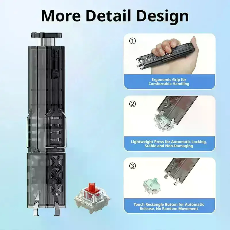 Brush Tool 2 in 1 Key Switch Puller Keycaps Puller Clean Unloading Wire Switch Mechanical Keyboard Removal Diy Cleaning