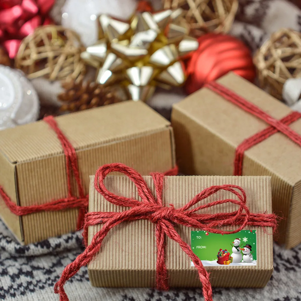 

2 Rolls Xmas Label Stickers Cartoon Pattern Adhesive Christmas Gift Sealing Labels For Bakery Stationery Candy Supermarket Use
