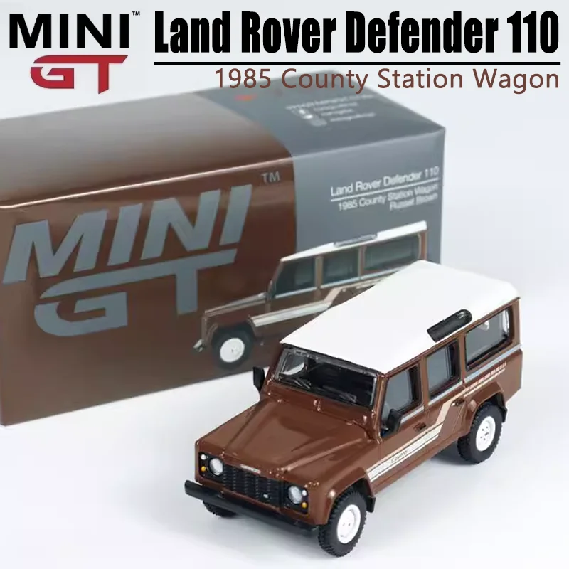 

MINIGT Scale 1/64 Land Rover Defender 110 1985 County Station Wagon Alloy Toy Diecast Metal Model Gift