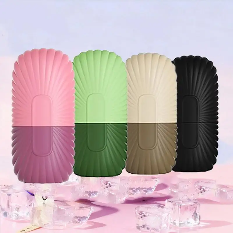 Ice Ball Facial Massage Tray with Silicone Mold, Face Lifting Contouring Ice Roller, Eye Care Pore Shrinking Beauty Tool