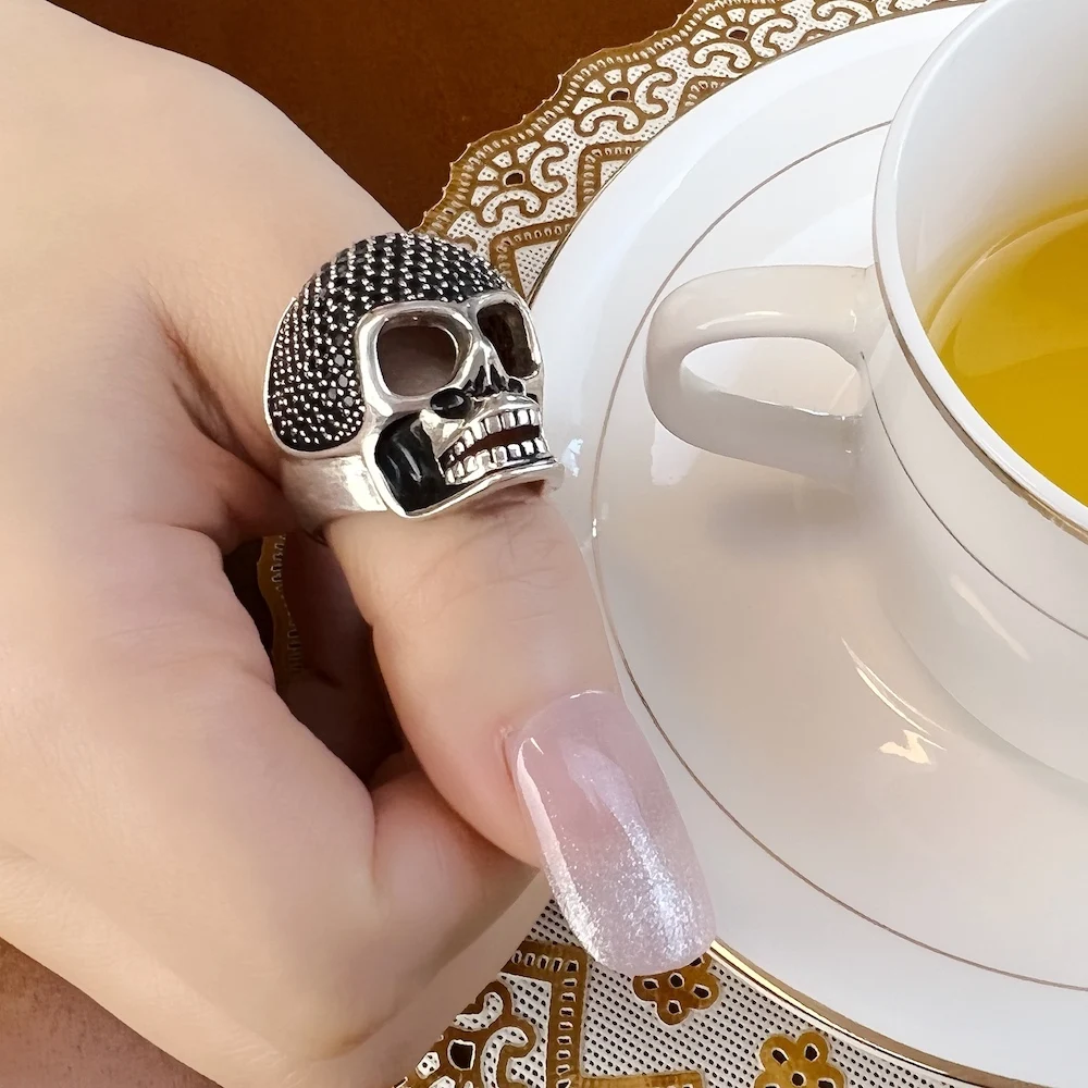 925 Sterling Silver Skull Ring,New Europe Style Heart Rebel Street Good Jewerly For Men & Women Gift Super Deals