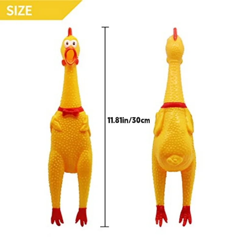 노란색 고무 삑삑이 닭, 비명 소리 나는 괴물 닭, 어린이 장난감, 애완동물 장난감, 스트레스 해소 장난감