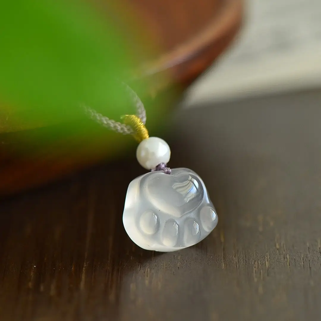 pingente-de-chalcedonia-Agata-em-forma-de-pata-de-gato-acessorios-diy-para-meninas-pingente-de-pata-de-urso-de-chalcedonia