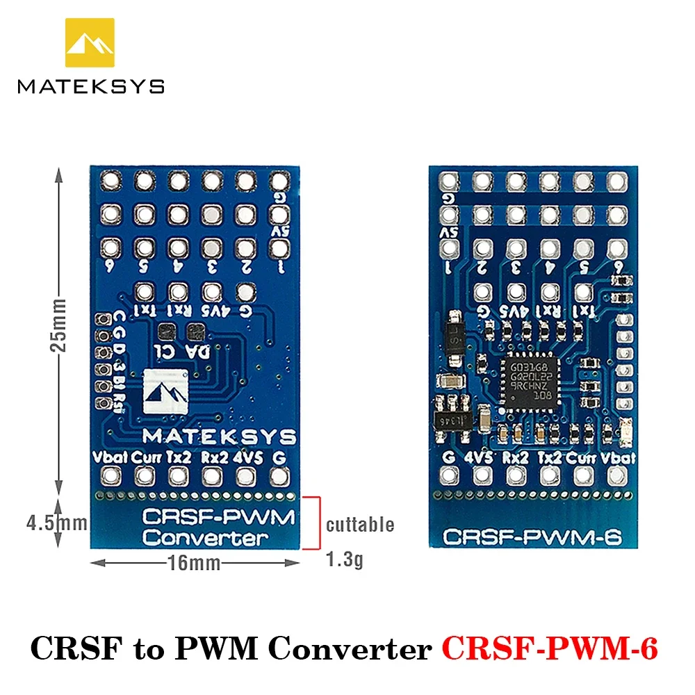 MATEKSYS CRSF TO PWM CONVERTER CRSF-PWM-B CRSF-PWM-6 CRSF-PWM-C for TBS Crossfire Nano RX SE DIY Parts