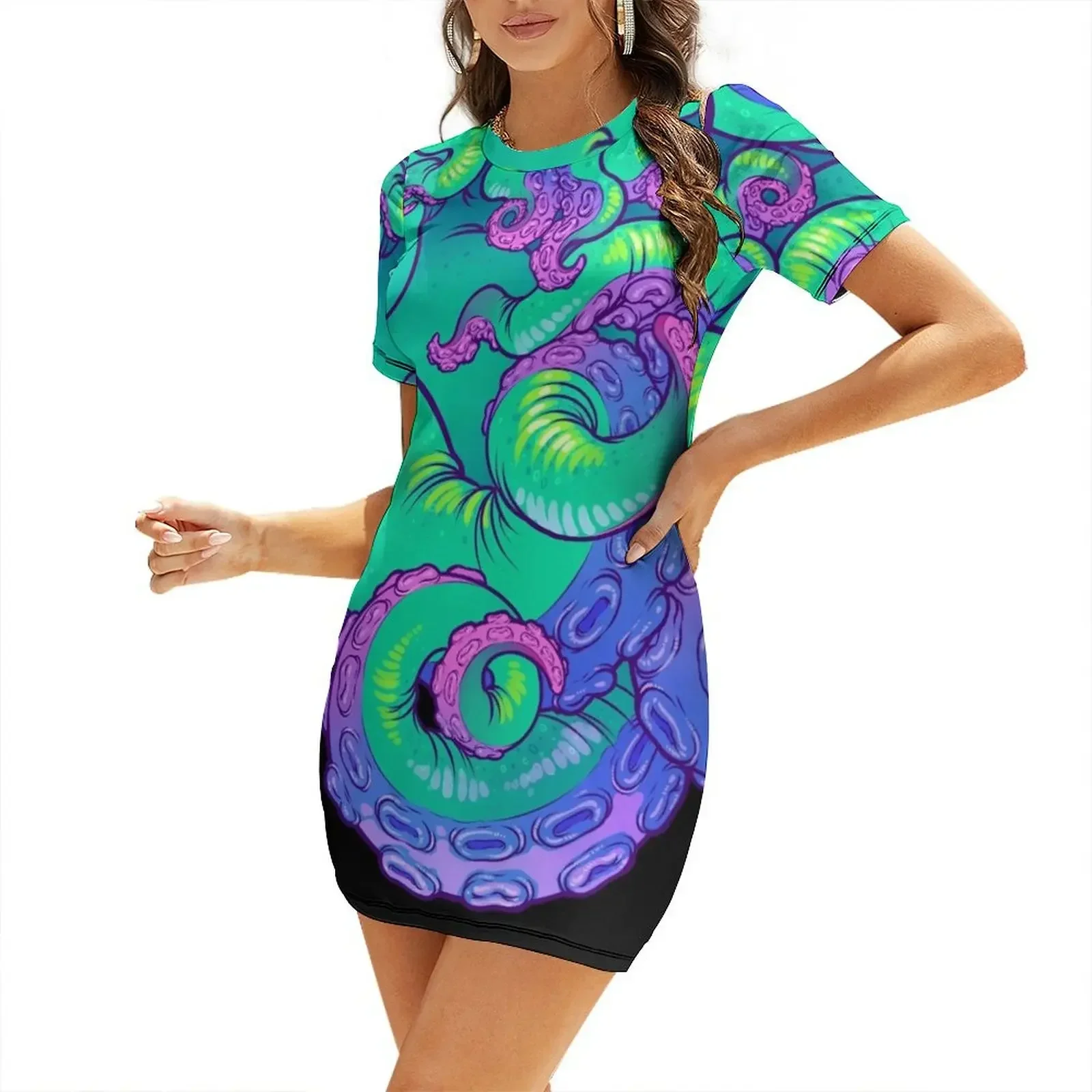 

Cthulhu Tentacles Short-Sleeved Dress dresses korean style summer outfits for women 2026 ceremony dresses