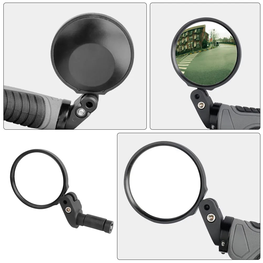

Universal 360° Rotatable Bike Handlebar Mirror Durable Acrylic Convex Rearview Compact Design For Mountain Road Bikes Scooters